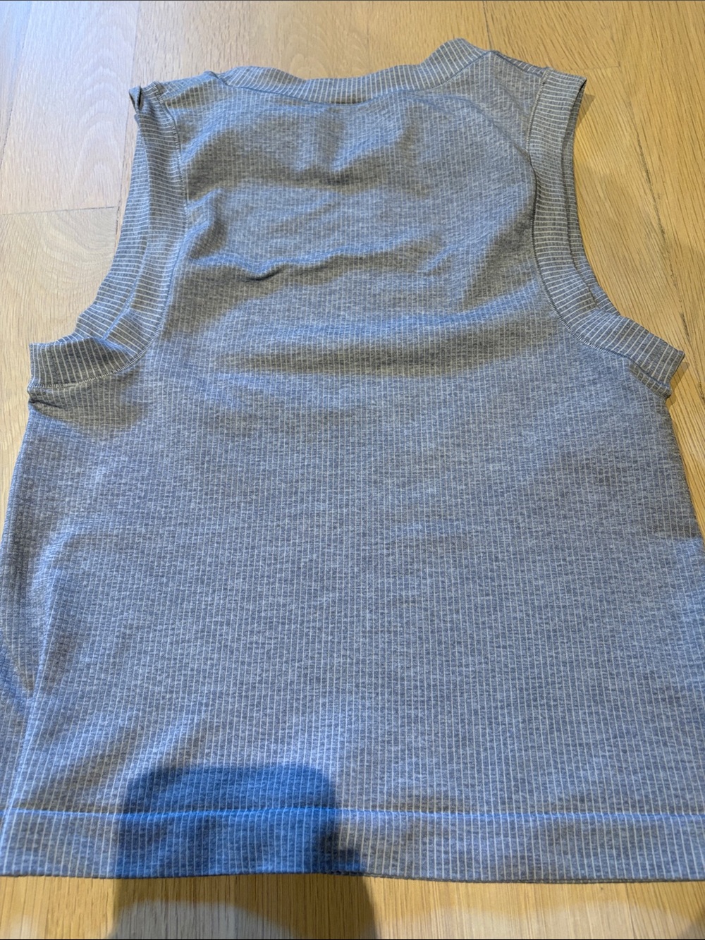 Athleta Gray Ribbed Muscle Tank - Picture 2 of 2